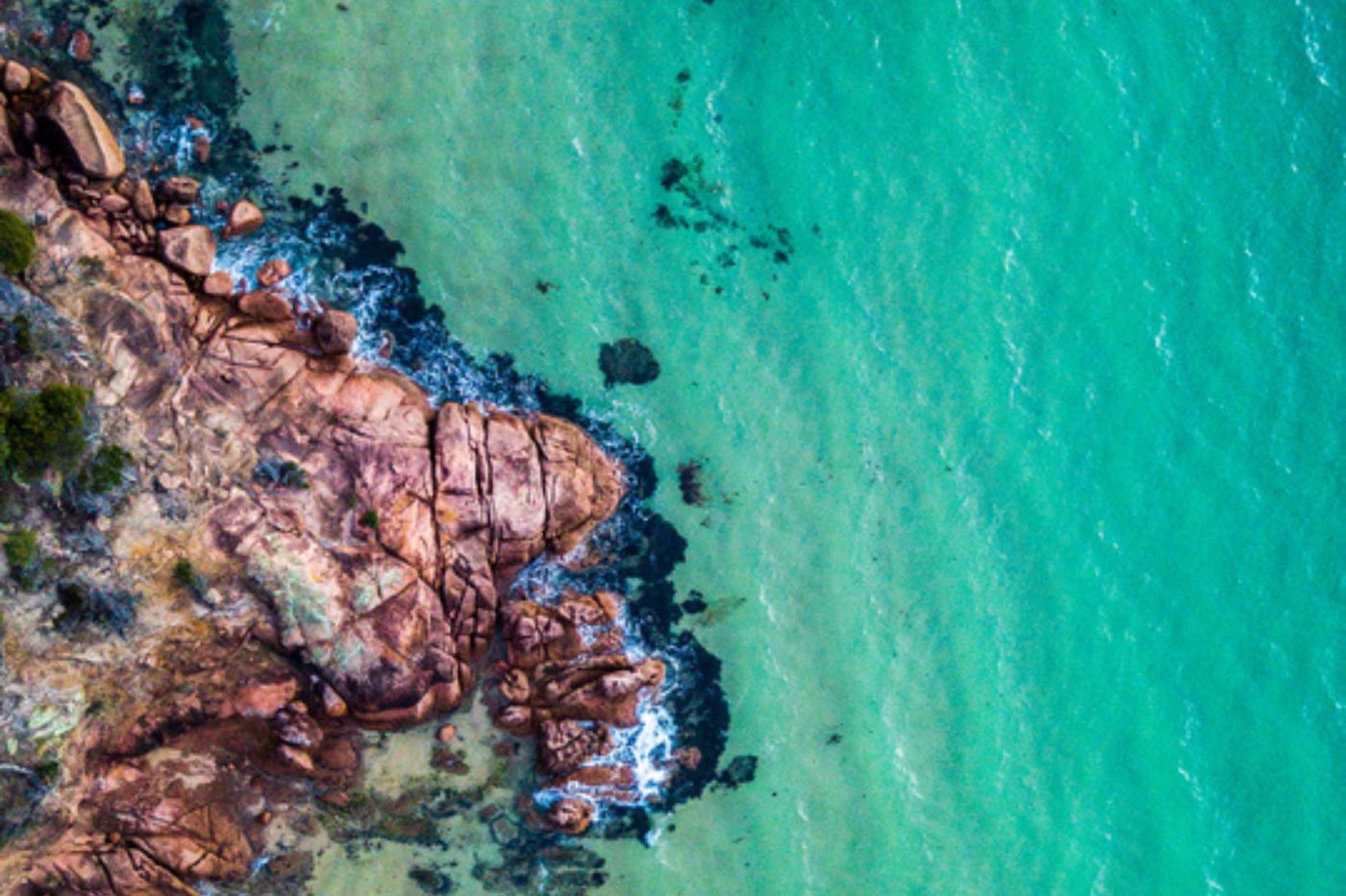 Freycinet, aerial view of sea